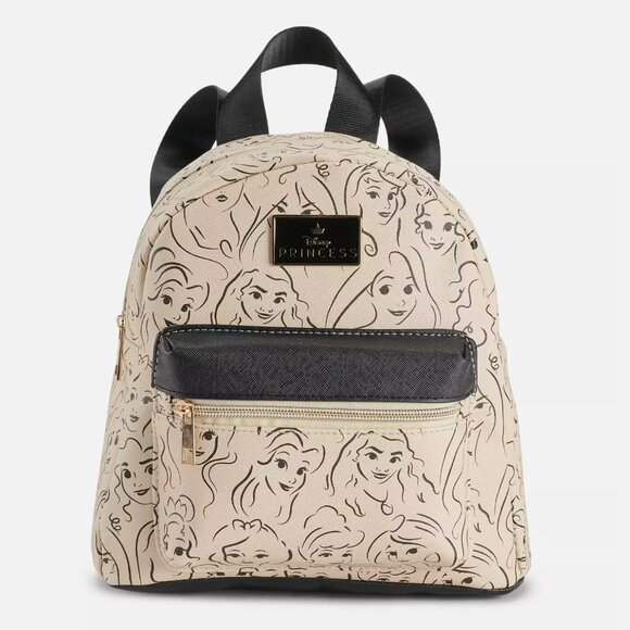 Disney Princess Faces Drawing Mini Backpack by Bioworld Cartoon Anime Movie main image 4